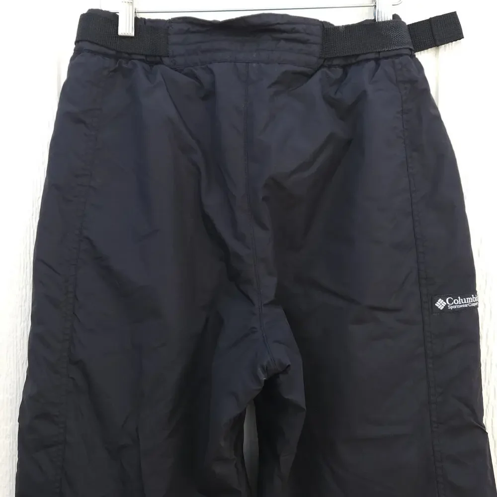 VTG Columbia Boy's S Black Insulated Ski Snow Pants Nylon Cargo Y2K Gorpcore NOS